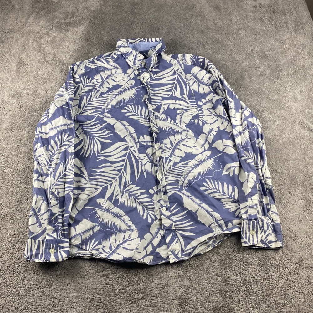 American Eagle Classic Fit Shirt Mens XL Blue Floral Casual